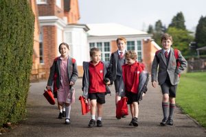 students walking