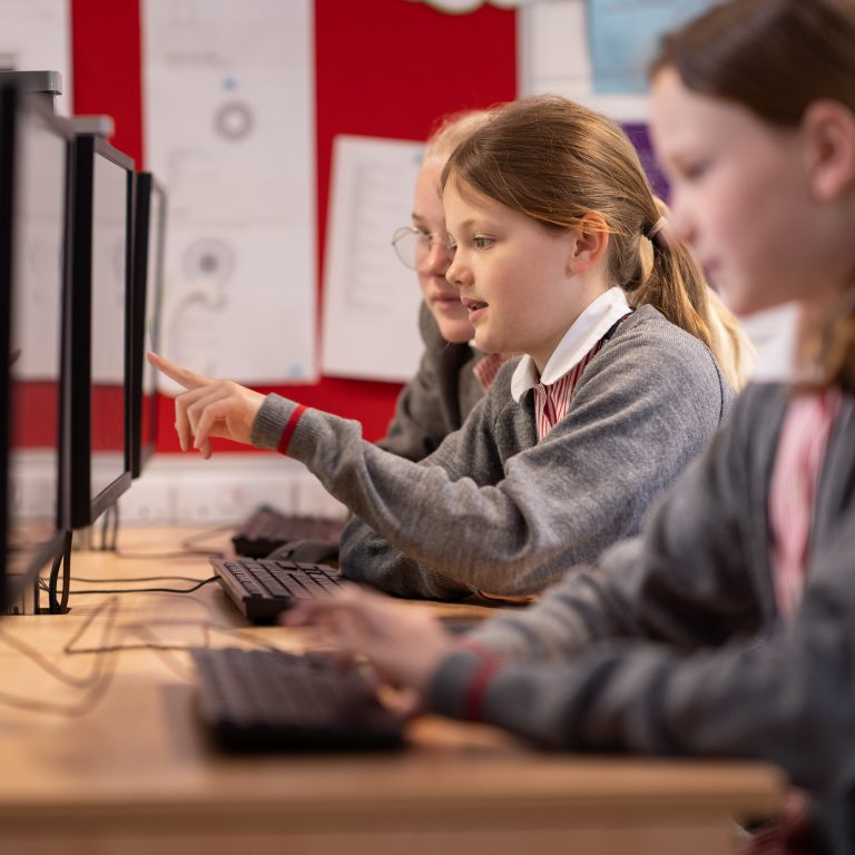 students working on computers