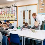 students working in the classroom