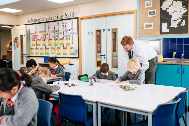 students working in the classroom