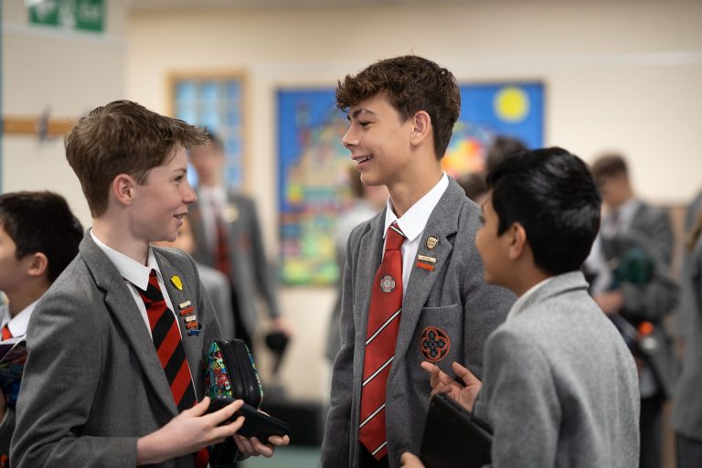 3 students having a chat