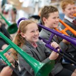 students playing the trumpet